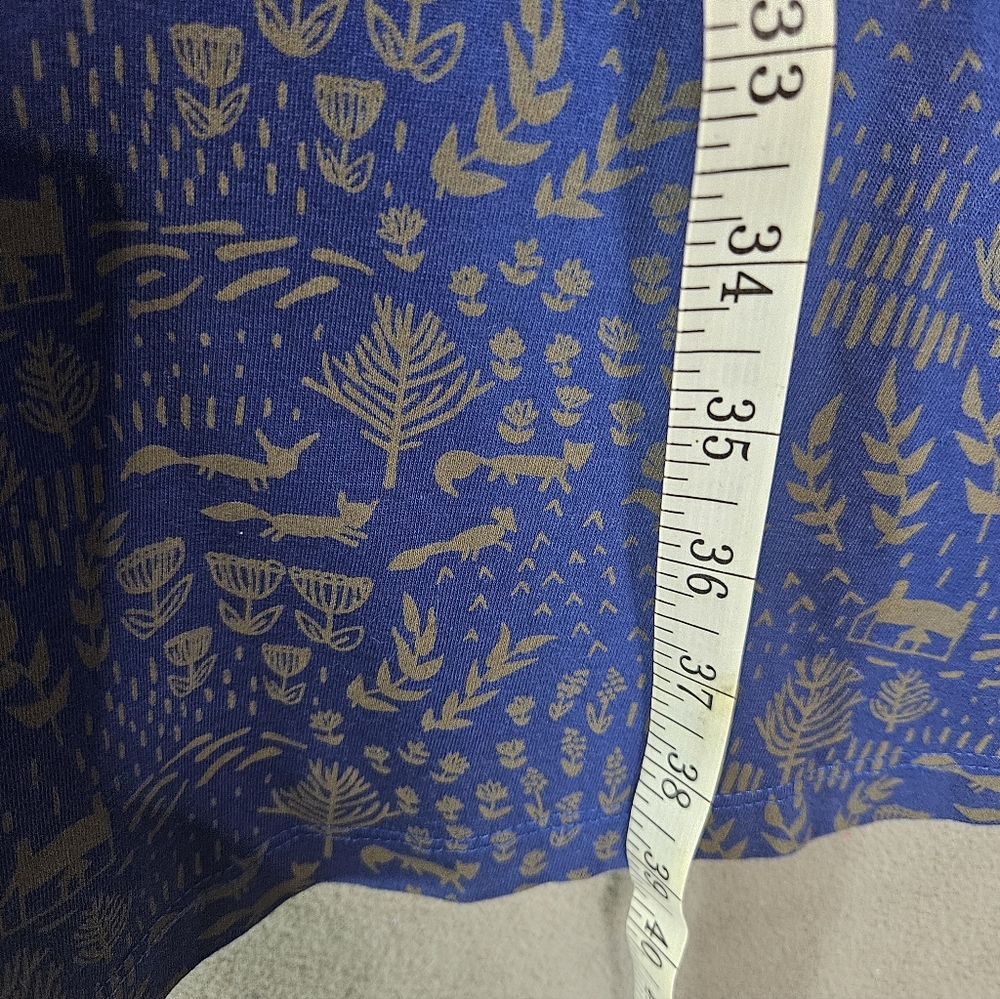 Mata Traders Novela Dress Midi Quirky Blue Foxes Print Organic Cotton Low Back S - Picture 6 of 10